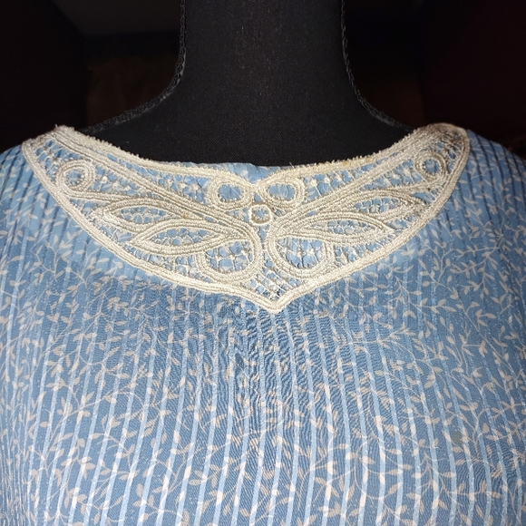 Via Sant Andrea Vintage Sheer Baby Blue Dress M - Picture 3 of 8